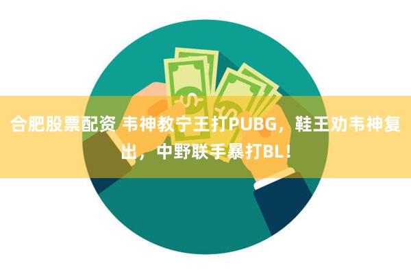 合肥股票配资 韦神教宁王打PUBG，鞋王劝韦神复出，中野联手暴打BL！