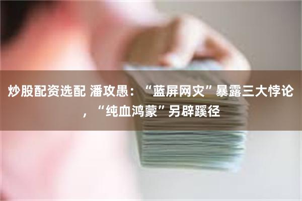 炒股配资选配 潘攻愚：“蓝屏网灾”暴露三大悖论，“纯血鸿蒙”