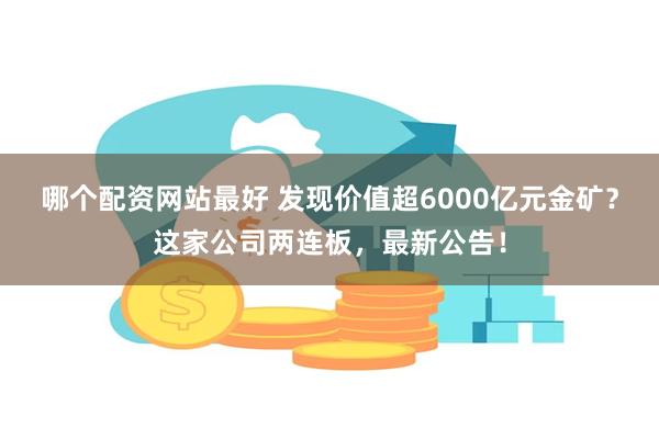 哪个配资网站最好 发现价值超6000亿元金矿？这家公司两连板